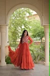 Ka 1271 Georgette Bandhani Print Work Navratri Gown Collection